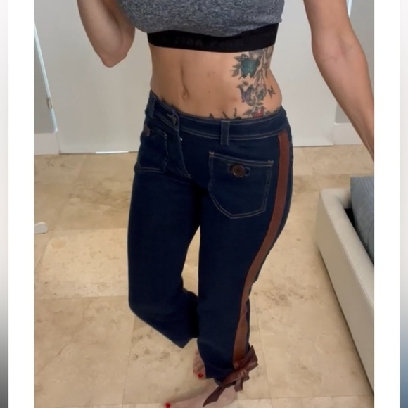 Christian DIOR lambskin jeans leather DIOR print detail US 2 FR 34 Made in Italy - Picture 8 of 15